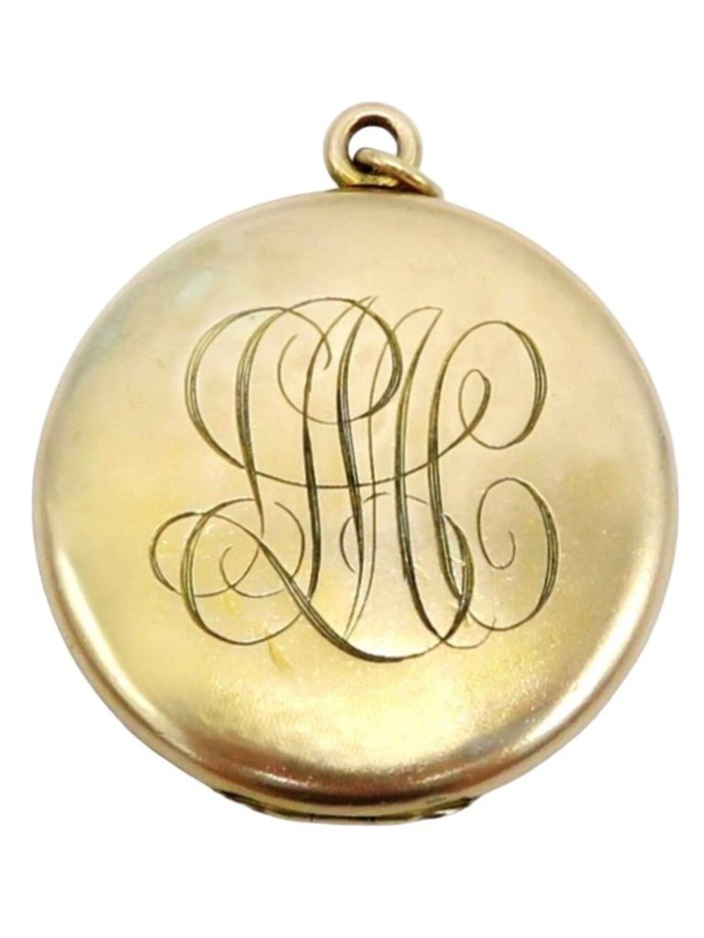 Antique Victorian Yellow Gold Filled Large Round Monogram Locket/Pendant